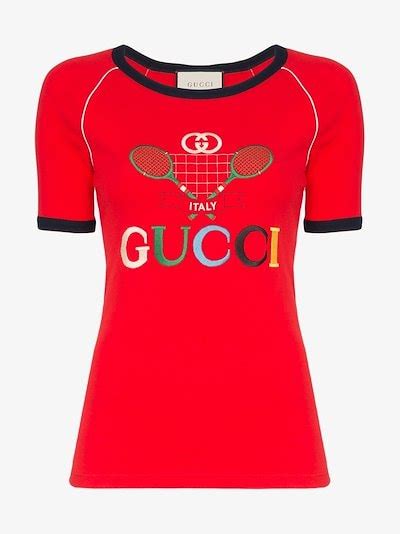 gucci tennis racket shirt women|Gucci women trainers.